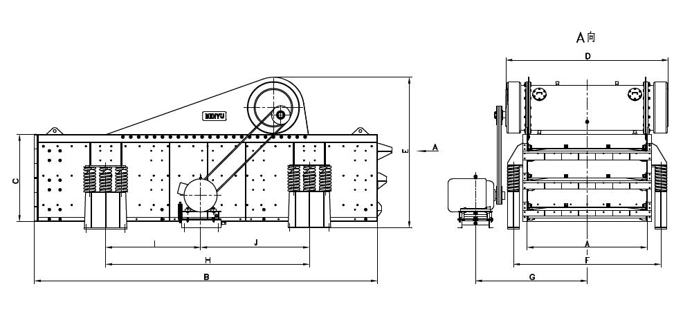 Minyu MLH Horizontal Vibrating Screen: Dimensions Minyu MLH Horizontal Vibrating Screen: Dimensions